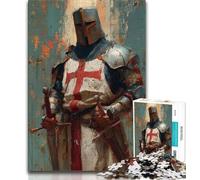 Jigsaw Puzzles for Adults 1000 Piece Medieval Knights,Challenging Difficult with Fully Interlocking Randomly Shaped Pieces 75x50cm
