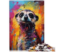 Jigsaw Puzzles for Adults 1000 Piece Meerkat colorful Quiz game 26x38cm Suitable for desktop decoration for and teenager Age 14 Years Up