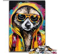 Jigsaw Puzzles for Adults, 1000 Piece Meerkat Graffiti Painting Impossible Jigsaw Puzzles for Adults Family Bonding Activity, Unique Gift for Holidays & Birthdays (Szie 26x38cm)
