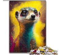 Jigsaw Puzzles for Adults 1000 Piece Meerkat Painting Puzzle Made of cardboard, for Birthdays, Christmas, Halloween, Thanksgiving, Easter 1000pcs(26x38cm)