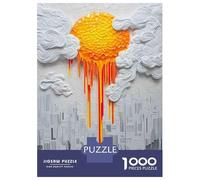 Jigsaw Puzzles for Adults 1000 Piece Melting Sun Abstract Art Print Adult Jigsaw Puzzle Anti-Stress Toys Home Decoration Challenging Game Gifts 70x50cm/1000pcs