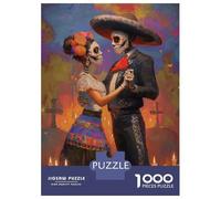 Jigsaw Puzzles for Adults 1000 Piece Mexican Day of The Dead Dance Jigsaw for Adults Fun Games Wall Art Unique Birthday And Xmas Gifts 52x38cm/1000pcs