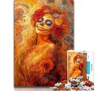 Jigsaw Puzzles for Adults 1000 Piece Mexican Style Skull 1000 Pieces for Adults,Artistic Wall Decor & Birthday Gift Idea for Friends, Home Office 26x38cm