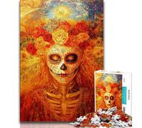 Jigsaw Puzzles for Adults 1000 Piece Mexican Style Skull 1000 Pieces for Adults,Artistic Wall Decor & Birthday Gift Idea for Friends, Home Office 75x50cm