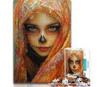 Jigsaw Puzzles for Adults 1000 Piece Mexican Style Skull Teenager Jigsaw,Family Game Stress Reliever Difficult Challenge Suitable for Couples 26x38cm