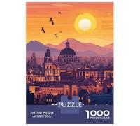 Jigsaw Puzzles for Adults 1000 Piece Mexico City Skyline Sunset Teenager Puzzles Hands-on Game Difficult Challenge Challenging Game Gifts 52x38cm/1000pcs
