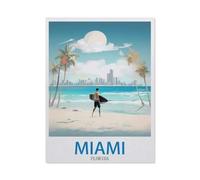 Jigsaw Puzzles for Adults 1000 Piece,Miami Florida,Educational Games Brain Challenge Jigsaw Puzzles for Adult Kids(75x50cm)-EK26