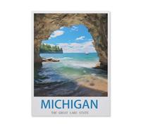 Jigsaw Puzzles for Adults 1000 Piece，Michigan The Great Lake State，Educational Games Brain Challenge Jigsaw Puzzles for Adult Kids（50x70cm）-EJ86