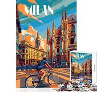 Jigsaw Puzzles for Adults 1000 Piece Milan Streets Educational Game Wall Decoration DIY Toys Unique Birthday And Xmas Gifts (50X75CM)