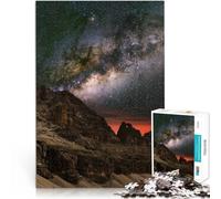 Jigsaw Puzzles for Adults 1000 Piece Milky Way in the Mountains Made of cardboard for age 14 years and over Toy Intellectual Game deal as gifts for the whole family 。size:26x38cm/10.24x14.96inch