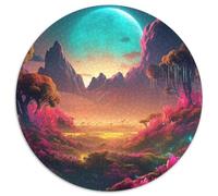 Jigsaw Puzzles for Adults 1000 Piece Milky Way Landscape Round Cardboard Jigsaw Challenging Brain Teaser for Teenagers,Perfect for Home Decor Or Gift (67.5x67.5cm)