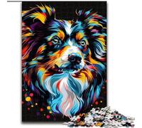 Jigsaw Puzzles for Adults 1000 Piece Miniature American Shepherd Dog cardboard Jigsaw Puzzles for Adults size 38x26cm Challenging Brain Teaser, Family Activity, Home Decor