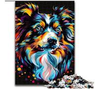 Jigsaw Puzzles for Adults 1000 Piece Miniature American Shepherd Dog Puzzles for Adults Making It A Great Gift for Family Fun (Size 26x38cm)