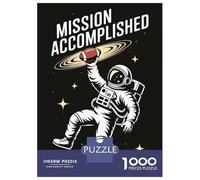 Jigsaw Puzzles for Adults 1000 Piece Mission Accomplished Astronaut Football in Space Puzzles for Adults Hands-on Game Stress Reliever Stress Reduction Gifts 52x38cm/1000pcs