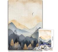 Jigsaw Puzzles for Adults 1000 Piece Misty Pines Unique Challenge Game Home Art Decor Gift For Birthdays Size 38x52cm