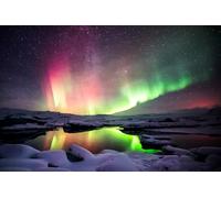 Jigsaw Puzzles For Adults 1000 Piece Mixed Aurora Over the Jokulsarlon lagoon Iceland Photo Family Funny Challenging Holiday Puzzles for Adults Puzzle Gift for Women Men Seniors