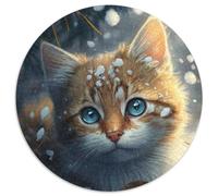 Jigsaw Puzzles for Adults 1000 Piece MKitten in The Snow Jigsaw Puzzles for Adults Making It A Great Gift for Family Fun (67.5x67.5cm)