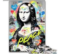 Jigsaw Puzzles for Adults 1000 Piece Mona Lisa Graffiti Puzzle Family Fun Activity, Brain Challenge, for Teenager 50X75CM
