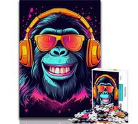 Jigsaw Puzzles for Adults 1000 Piece Monkey Dj Music Teenager Jigsaw,family Fun Games Is Ideal As A Gift for The Whole Family 38x26cm