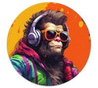 Jigsaw Puzzles for Adults 1000 Piece Monkey Headphones Impossible Jigsaw Puzzles for Adults Impossible Educational Home Decoration Games & Gifts 1000pcs (67.5x67.5cm)