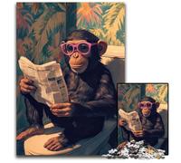 Jigsaw Puzzles for Adults, 1000 Piece Monkey on The Toilet Puzzle Family Interactive Game, Brain Teaser Gift, Educational Toy 26X38CM