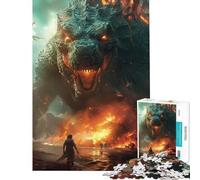 Jigsaw Puzzles for Adults 1000 Piece Monster Attack, Epic Scene Fun at Home Activities, Improve Memory Home Decoration Toys for Age 14+ Game (50x75cm)