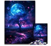 Jigsaw Puzzles for Adults 1000 Piece Moon Butterfly Wooden Jigsaw Puzzles Learning Educational Toys,is Ideal As Gifts for The Whole Family for Ages 14+ 50X75CM