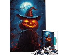 Jigsaw Puzzles for Adults 1000 Piece Moonlit Pumpkin Glow Adult Jigsaw Puzzles Family Activities Challenging To Complete for Is Ideal As A Gifts (Size 38x26cm)