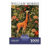 Jigsaw Puzzles for Adults 1000 Piece Morris Giraffe Floral Exhibition Puzzles for Adults Hands-on Game Stress Reliever Stress Reduction Gifts 52x38cm/1000pcs