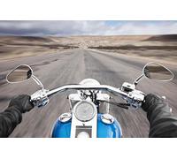 Jigsaw Puzzles For Adults 1000 Piece Motorcycle Puzzle for Men Open Road from Behind Handlebars of Motor Cycle Vehicle Bike Family Funny Challenging Holiday Puzzles Gift