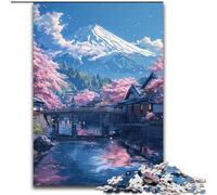Jigsaw Puzzles for Adults, 1000 Piece Mount Fuji And Cherry Blossom Jigsaw Made of Wood,Relaxing Entertainment, Home Decor 1000pcs(50x75cm)