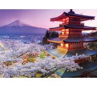 Jigsaw Puzzles for Adults 1000 Piece Mount Fuji Cherry Blossoms 27.56 x 19.69 Inch Educational Game Challenge