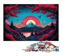 Jigsaw Puzzles for Adults 1000 Piece Mount Fuji Jigsaw Puzzles Colorful Home Decor & Interactive Family Game, 26X38CM/10.23x14.96inch