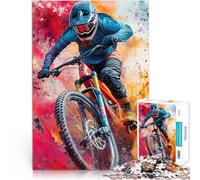 Jigsaw Puzzles for Adults 1000 Piece Mountain Biker in Action Spielspielzeug Wanddekoration Einzigartige Geburtstags- und Weihnachtsgeschenke38x52cm