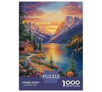 Jigsaw Puzzles for Adults 1000 Piece Mountain Cabin Serenity Jigsaw Puzzle Brain Teaser Game Stress Reliever Unique Birthday And Xmas Gifts 38x26cm/1000pcs