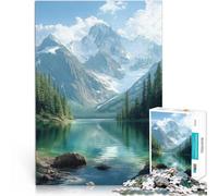 Jigsaw Puzzles for Adults 1000 Piece “Mountain Lake Serenity” Made of cardboard，for ages 14 and over Educational Learning Toys Family Games great gift。size：26x38cm/10.24x14.96inch