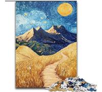 Jigsaw Puzzles for Adults, 1000 Piece Mountain Painting by Van Gogh Jigsaw for Family Fun Perfect for Holidays, Interactive Game Nights (size 26x38cm)