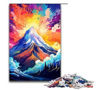 Jigsaw Puzzles for Adults 1000 Piece Mountain Peak Is Surrounded by SplattersLots of Color Wooden Puzzle Learning Educational Toys Family Games 75x50cm