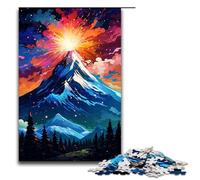 Jigsaw Puzzles for Adults 1000 Piece Mountain Peak Is Surrounded by SplattersLots of Color Wooden Puzzle Learning Educational Toys Family Games 75x50cm