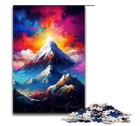Jigsaw Puzzles for Adults 1000 Piece Mountain Peak Is Surrounded by SplattersLots of Color Wooden Puzzle Learning Educational Toys Family Games 75x50cm