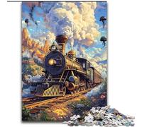 Jigsaw Puzzles for Adults 1000 Piece Moving Train Learning Educational Toy for Is Ideal As A Gift for The Whole Family 26x38cm