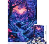 Jigsaw Puzzles for Adults 1000 Piece Mysterious Forest Glow Relax Games Tough Challenge Educational Toy with Fully Interlocking Randomly Shaped Pieces (38X52CM)