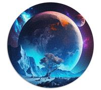 Jigsaw Puzzles for Adults 1000 Piece Mysterious Planet Round Paper Jigsaw Family Interaction & Fun Gift,Vibrant Abstract Design 67.5x67.5 cm
