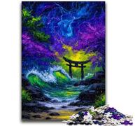 Jigsaw Puzzles for Adults 1000 Piece Mysterious Torii Gate Artistic Wall Decor & Birthday Gift Idea for Friends, Home Office 26x38cm