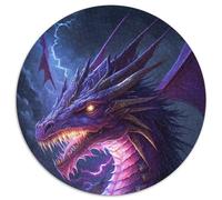 Jigsaw Puzzles for Adults, 1000 Piece Mystery Dragon Round Puzzle 1000 Pieces Jigsaw Interactive Family Game, DIY Home Decor, Brain Teaser Gift (Size 67.5x67.5cm)