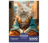Jigsaw Puzzles for Adults 1000 Piece Mystic Meditating Cat Jigsaw for Adults Fun Games Wall Art Unique Birthday And Xmas Gifts 52x38cm/1000pcs