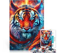 Jigsaw Puzzles for Adults 1000 Piece Mystical Neon Tiger Games Toys Gift 50x75cm Birthday Present, Gifts, Wall Art for and Age 14