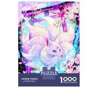 Jigsaw Puzzles for Adults 1000 Piece Mythical Nine-Tailed Fox by Torii Gate Puzzle for Adults Brain Teaser Game Difficult Hard Deal As Gifts for The Whole Family 38x26cm/1000pcs