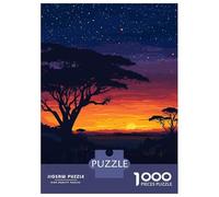 Jigsaw Puzzles for Adults 1000 Piece Nairobi National Park Sunset Jigsaw for Adults Fun Games Wall Art Unique Birthday And Xmas Gifts 38x26cm/1000pcs