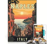 Jigsaw Puzzles for Adults 1000 Piece Naples in Italy, Hands-on Game, Fun Activities at Home, Presents for Women 38x26cm